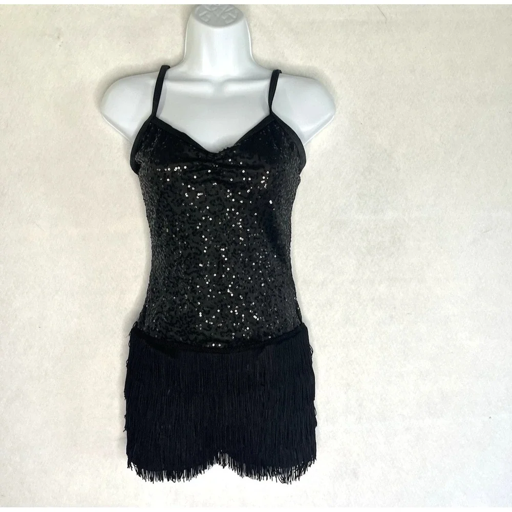 Weissman Dance Sequin Fringe Flapper Dress Short Costume Size‎ SA Roaring 20's